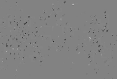 Light silver, gray vector pattern with gender elements. イラスト素材
