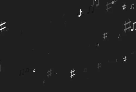 Light Silver, Gray vector template with musical symbols. Stock Illustration
