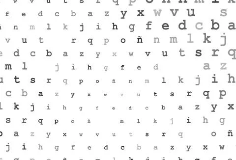 Light silver, gray vector texture with ABC characters. Stock Illustration
