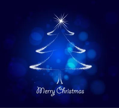 Light silver tree abstract Christmas background Stock Illustration