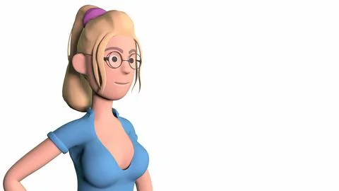 A light-skinned girl in glasses, a red skirt, a green shirt and yellow boots  イラスト素材