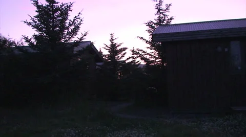 Light sky during the night in Arctic summer Stock Footage 37588907