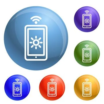 Light smart control icons set イラスト素材