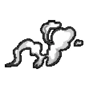 Light smoke cloud pixel art vector illustration Stock Illustration