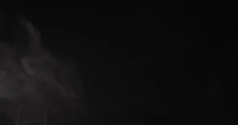 Light smoke effect isolated on black smoke rising Stock Footage 205353747