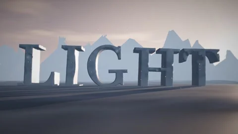 Light Snow Capped Ice Letters on a Frozen Glacier Plain in Cold Polar Light Video stock 342220894