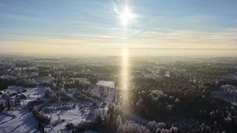 Light Snow Drifting Across Winter Forest and Countryside 스톡 동영상 331036051
