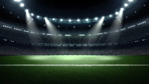 Light of soccer stadium at night Stock Footage 332304092