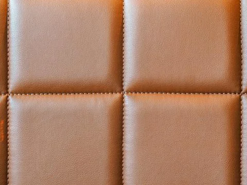 Light soft brown leather texture square formed Stock Photos