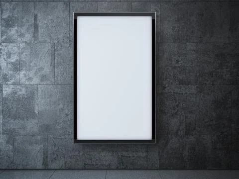 Light softbox on the stone wall. 3d rendering Иллюстрация