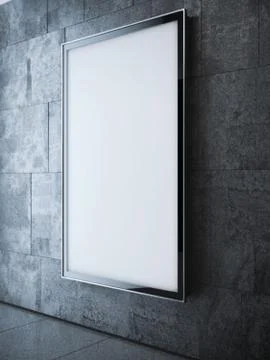 Light softbox on the wall in modern interior. 3d rendering 스톡 일러스트