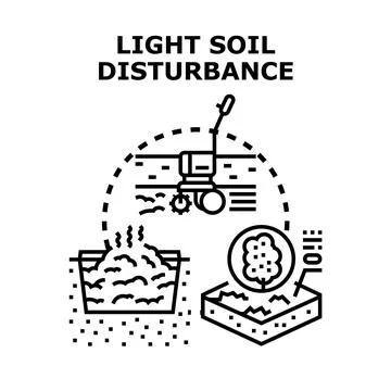 Light soil disturbance machine working vector concept Stock Illustration