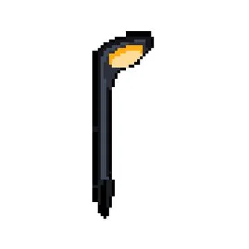 Light solar powered garden lamp pixel art vector illustration Stock Illustration