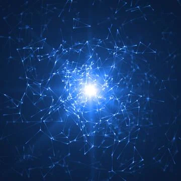 Light source and connected lines. vector illustration Stock Illustration