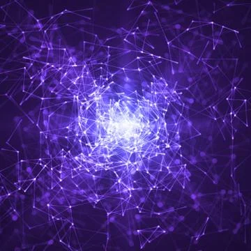 Light source and connected lines. vector illustration Illustrazione stock