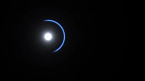 Light source creates glowing circle in dark space Video stock 338191714