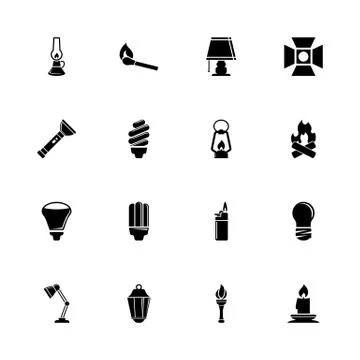 Light Source - Flat Vector Icons Stock Illustration