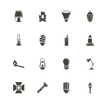 Light Source - Flat Vector Icons Stock Illustration