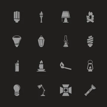 Light Source - Flat Vector Icons Stock Illustration