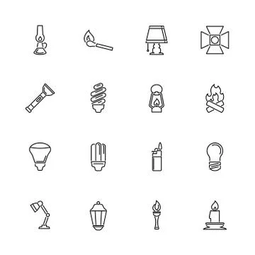 Light Source - Flat Vector Icons Stock Illustration