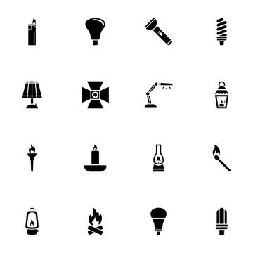 Light Source icon - Expand to any size - Change to any colour. Perfect Flat.. Stock Illustration