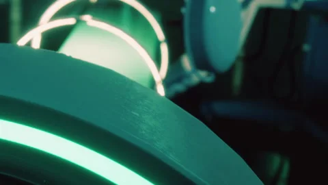 Light source inside machine at a factory during a production process Stock Footage 344966622