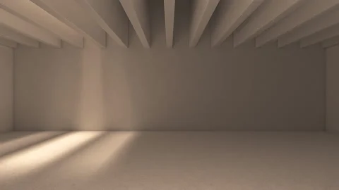 Light source move to the right and shine through balks casting shadows. Loopable Stock Footage 155683017