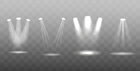 Light sources, concert lighting, spotlights. Concert spotlight with ray Stock Illustration
