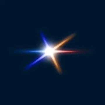 Light sparkle flare, flash glow effect, beam shine Stock Illustration