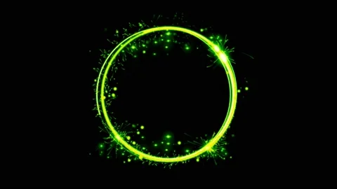 Light sparkling particles shape circle on black background. Stock Footage 155953497