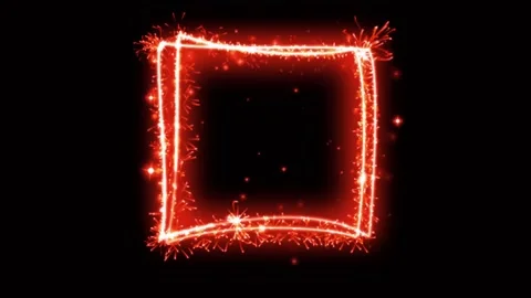 Light sparkling particles shape sqare on black background. Stock Footage 155953509