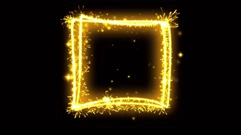 Light sparkling particles shape sqare on black background. Stock Footage 155953517