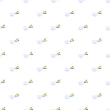 Light spectrum dispersion through glass prism seamless pattern Stock Illustration