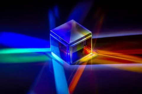 The light spectrum reflected from a crystal cube Stock Illustration
