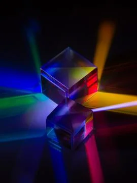 The light spectrum reflected from a crystal cube Stock Illustration