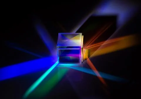 The light spectrum reflected from a crystal cube Stock Illustration