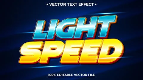 Light Speed 3d text effect editable text effect premium vectors Illustrazione stock