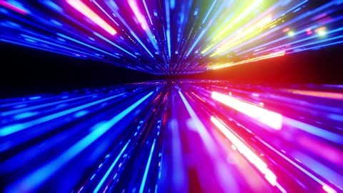 Light speed background,Colorful warp speed effects Stock Footage 219982892