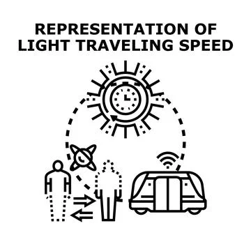 Light speed concept with time and human movement Stock Illustration