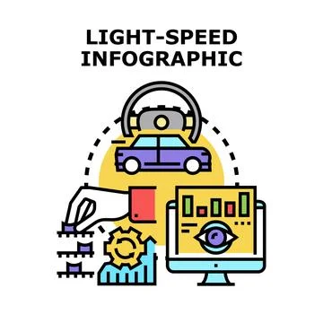 Light speed infographic creating big data analysis Stock Illustration