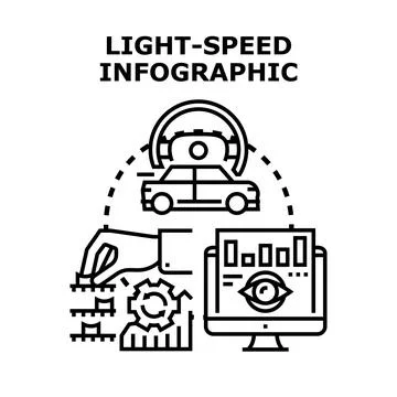 Light speed infographic creating big data analysis Stock Illustration