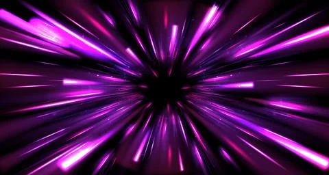 Light speed motion background with neon lines Stock Illustration