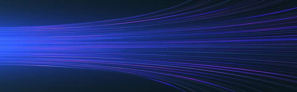 Light speed. Technology background with fast flowing neon lines. Dynamic effect Illustrazione stock