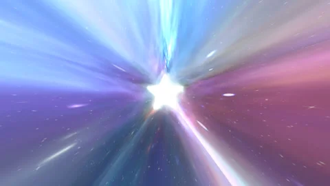 Light Speed Travel In Star Shaped Wormhole Hyperspace Vortex Tunnel Video stock 343328397