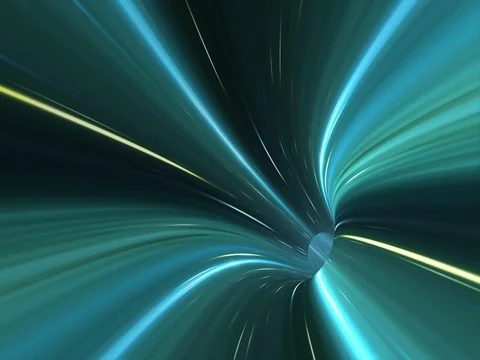Light Speed Travel Tunnel Portal Light Trails Warp Dive Time Vortex Stock Footage