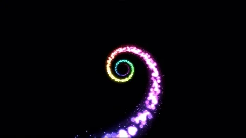Light Spiral Animation with Particles - Loop Rainbow Stock Footage 82938230