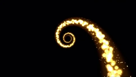 Light Spiral Animation with Particles - Loop Golden Stock Footage 82938694