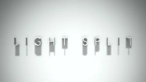 Light split 3D title animation with shadows on a white background Stock Footage 297799421