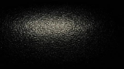Light spot wandering over dark black structured background pattern Stock Footage 146158484