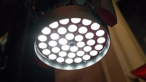 Light from the spotlight begins to fall into the camera Stock Footage 173198392